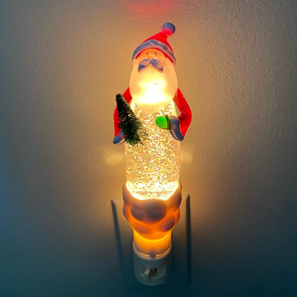 Holiday Glitter Santa Night Light